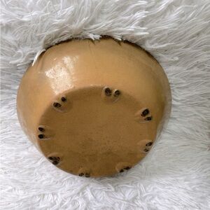 RARE 1800’s American Antique round 10x3 with corn feet Nappy yellow ware pottery